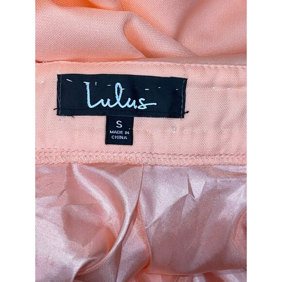 Lulus Peach Backless Skater Dress Womens SM High Neck Pearl Party Prom - Picture 9 of 11